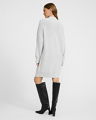 Mock Neck Long Sleeve Mini Sweater Dress