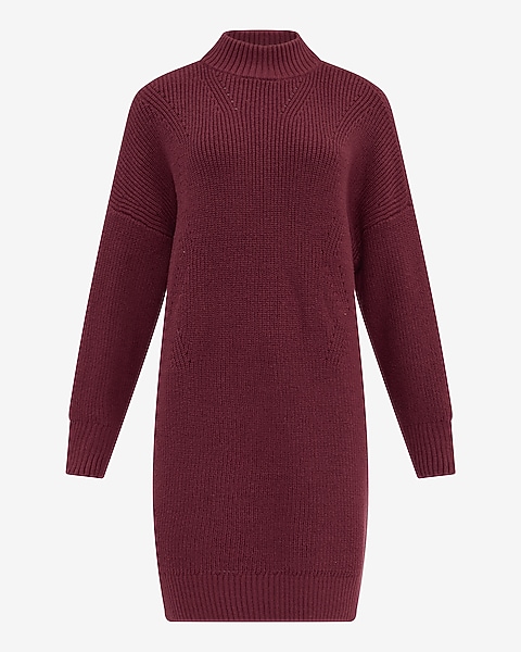 womens burgundy sweater dress Nicole Miller size XL Ribbed New Long Sleeve crew neck and a ribbed cuffs and hem design thats both cozy and stylish Burgundy Knit Long Sleeve Sweater