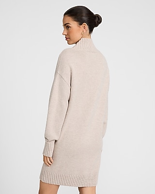 Cross Over V-Neck Mini Sweater Dress