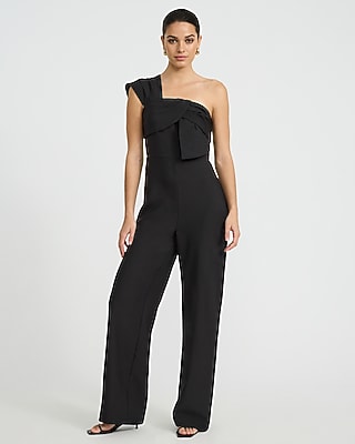 One Shoulder Bow Wide Leg Jumpsuit
