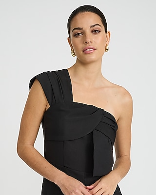 One Shoulder Bow Wide Leg Jumpsuit
