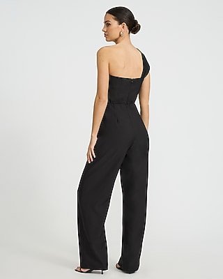 One Shoulder Bow Wide Leg Jumpsuit
