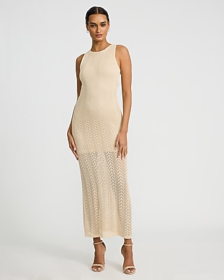 Crochet V-neck Sleeveless Cutout Ruffled Maxi Dress | Express