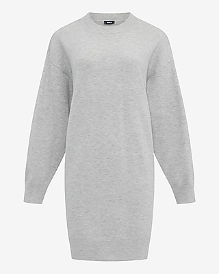 Crew Neck Dolman Sleeve Mini Sweater Dress in Airy Soft