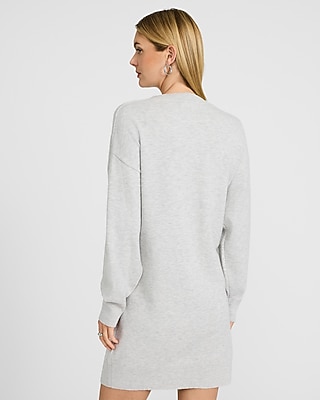 Crew Neck Dolman Sleeve Mini Sweater Dress in Airy Soft
