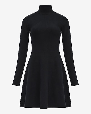 Airy Soft Mock Neck Mini Fit and Flare Sweater Dress - image 4