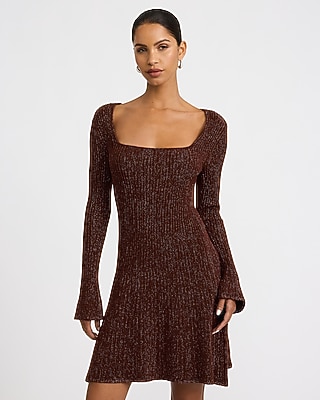 Crew Neck Long Sleeve Mini Knit Dress