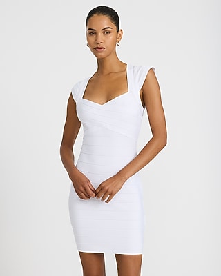 V-Neck Cap Sleeve Bandage Mini Sheath Dress - thumbnail 5