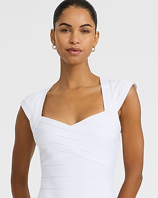 V-Neck Cap Sleeve Bandage Mini Sheath Dress - thumbnail 6