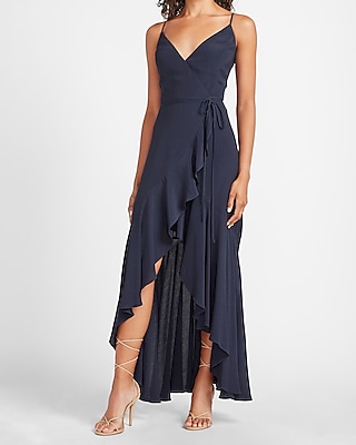 express ruffle wrap dress