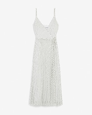 white spotty midi dress