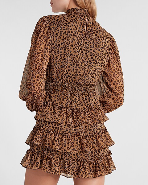 Plus Size Animal Print Smocked Tiered Dress - ONLINE EXCLUSIVE
