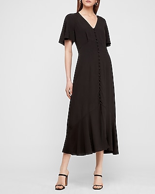 midi button front dress