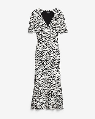leopard button dress