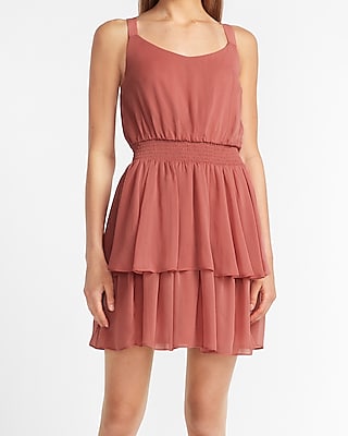 ruffle fit and flare dress