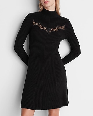 sweater dress with lace