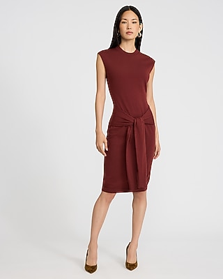 short sleeve midi sweater dress Willow Contrast Stitch Midi Sweater Dress