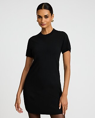 Crew Neck Short Sleeve Mini Sweater Dress Express
