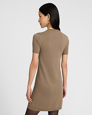 Crew Neck Short Sleeve Mini Sweater Dress | Express