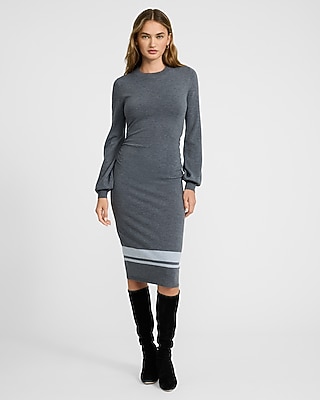 fitted lace wedding dress Striped Natural/Black Sweater Dress