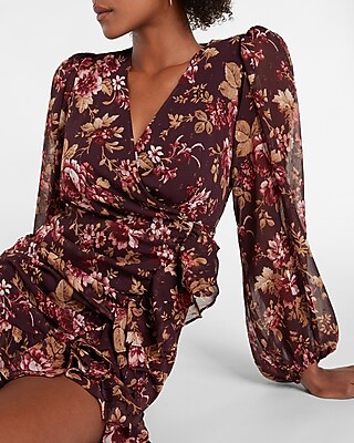 express floral wrap dress