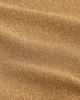 Metallic Crew Neck Twist Cutout Maxi Sheath Dress