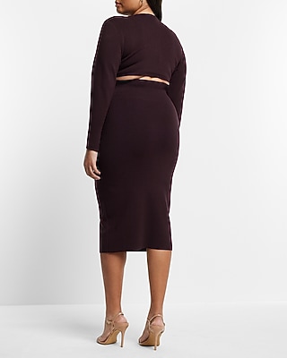 LONG SLV VEE NECK VOLUME OVER FITTED SWEATER SHEATH 9417666:SWAN:XS