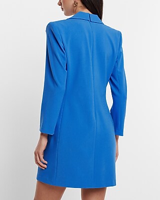 Double Breasted Padded Shoulder Mini Blazer Dress Express
