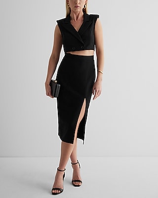 Sleeveless Cutout Midi Blazer Dress | Express