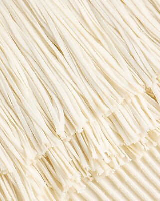 Ribbed Halter Sleeveless Fringe Midi Sweater Dress