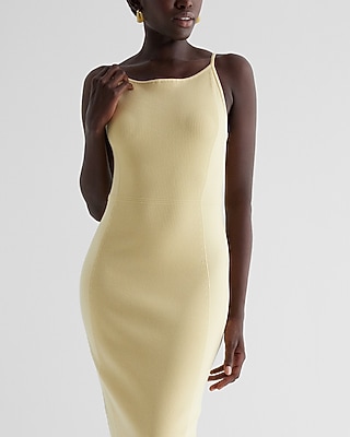 Ribbed High Square Neck Midi Sweater Dress - image 3
