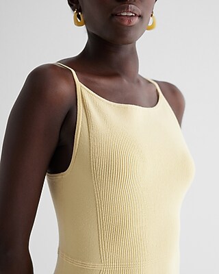 Ribbed High Square Neck Midi Sweater Dress - image 4