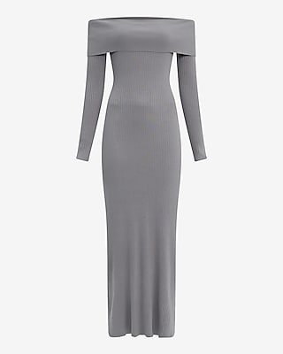 strapless open back dress Wholesale Women's Elegant Off The Shoulder Ribbed Long Sleeve Dress main image 1