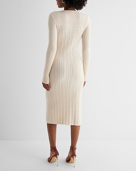 Ex - Long Slv Surplice Skirt Sweater Midi - 9418529 Ex - Long Slv Surplice Skirt Sweater Midi - 9418529