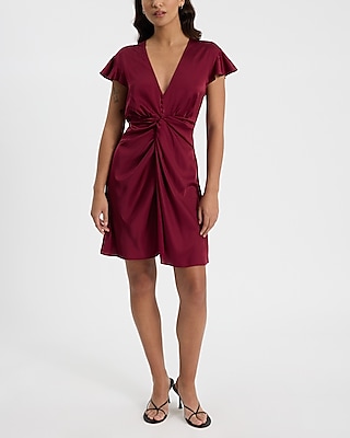 Twist Waist Fit and Flare Mini Dress