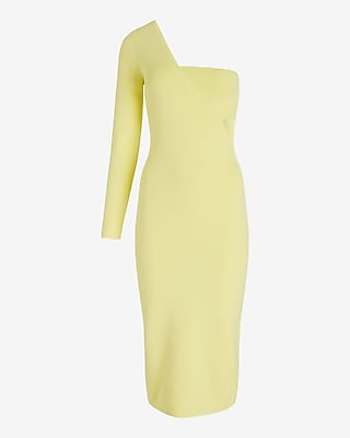 EX - LONG SLV CUT-OUT ONE SHLDR SWEATER MIDI - 9419020:LEMON ZEST:M