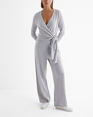 Gray Button Long Sleeve Wide Leg Jumpsuit – KesleyBoutique