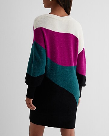 August Sky Women's Half Zip Oversized Collar Sweater Dress (Oatmeal L)