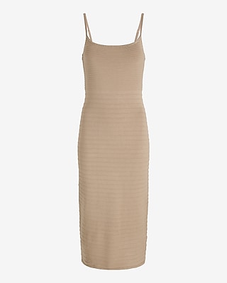 Body Contour Ribbed Scoop Neck Midi Sweater Dress