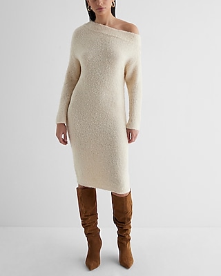 Snuggly Option Heather Taupe Hooded Mini Sweater Dress