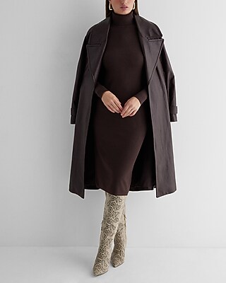 express ribbed turtleneck midi sweater dress Airy Soft Turtleneck Long Sleeve Midi Sweater Dress
