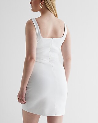 Body Contour Square Neck Wrap Front Mini Dress