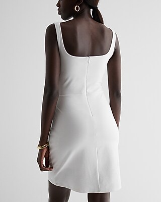 Body Contour Square Neck Wrap Front Mini Dress