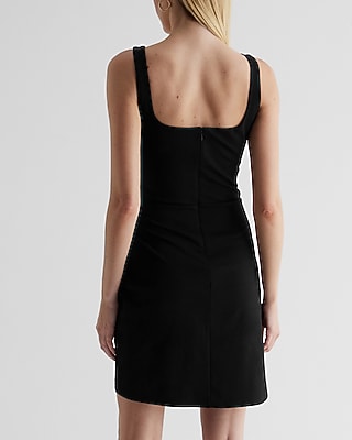 Body Contour Square Neck Wrap Front Mini Dress