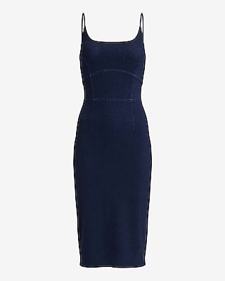 Denim Sleeveless Midi Sheath Dress