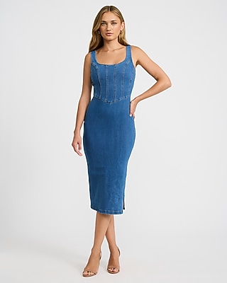 jean dresses for women Strapless Denim Midi Dress Wear it with sneakers for a street Denim dresses for women |