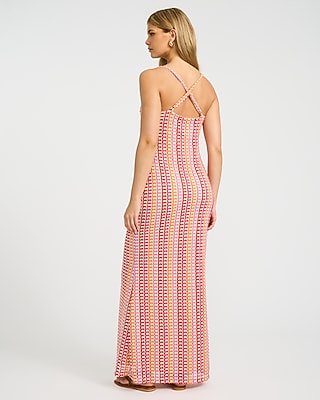 Printed Textured Scoop Neck Sleeveless Maxi Sheath Dress - image 3