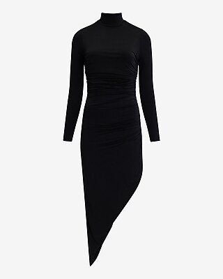 navy blue dress for baby girl BCBGMAXAZRIA Turtleneck Midi Dresses main image 0