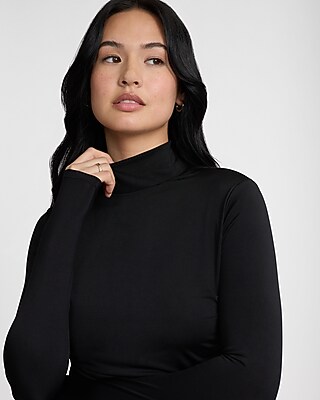mock neck ribbed asymmetrical hem sweater midi dress Asymmetric Draped Mock Neck Midi Dress main image 1