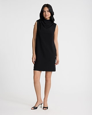 Mock Cowl Neck Sleeveless  Mini Dress